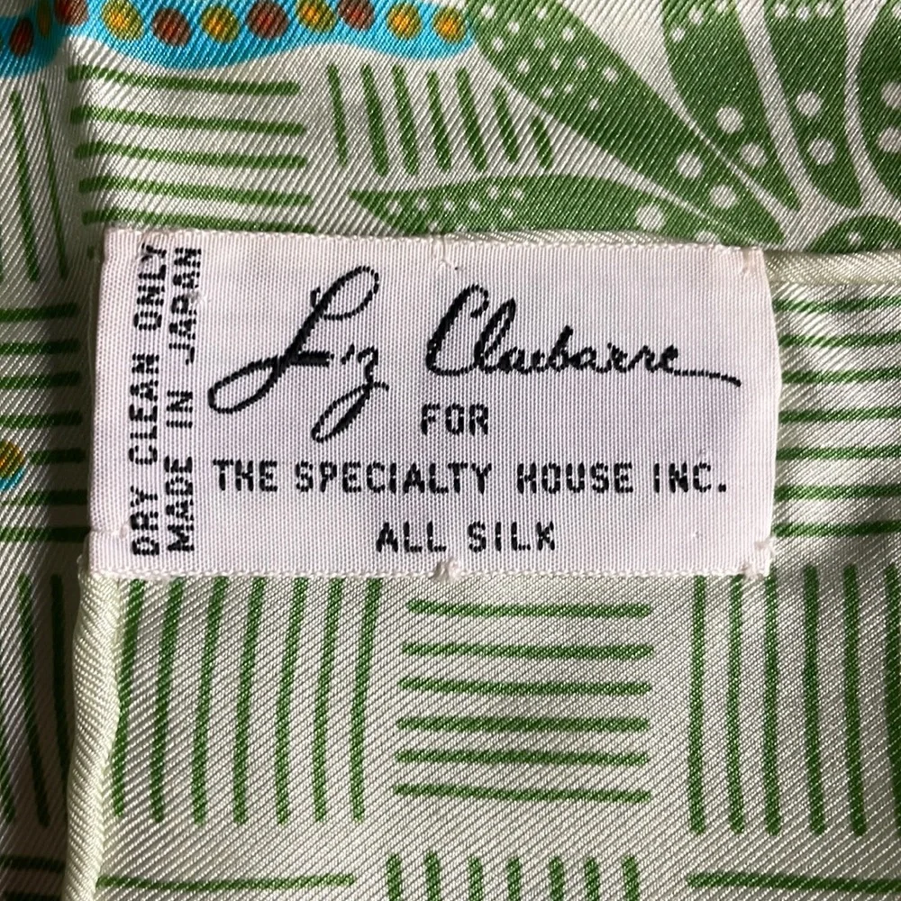 Vintage 60s Liz Claiborne for The Specialty House Abstract Silk Scarf 26x26